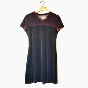 Vintage Maurice's Velvet Color Block 90s SS Dress